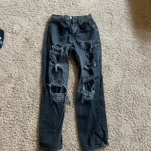 Distressed Black Jeans